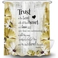 thumbnail image 3 of Rustic Farmhouse Yellow Shower Curtain Bible Verse Inspirational Shower Curtain Country Farm Bright Beige Daisy Flowers Butterfly Abstract Shower Curtain Set for Bathroom, 36x70IN, 3 of 5