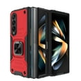 thumbnail image 3 of Elegant Choise Phone Case for Samsung Galaxy Z Fold 4 Shockproof Heavy Duty Protective Cover with Ring Stand, Red, 3 of 11