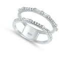 thumbnail image 4 of Open Bar Abstract Clear Cubic Zirconia Ring .925 Sterling Silver Band White Jewelry Female Size 8, 4 of 4