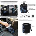 thumbnail image 4 of Renewold Blue Dragonfly Flower 12 PCS Auto Accessories Front Car Seat Covers with Steering Wheel Seat Belt Cover Armrest Pad Trash Bin Sunglass Pocket Rear View Mirror Cover Coaster Keychain, 4 of 7