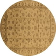thumbnail image 1 of Ahgly Company Indoor Round Oriental Brown Industrial Area Rugs, 4' Round, 1 of 4