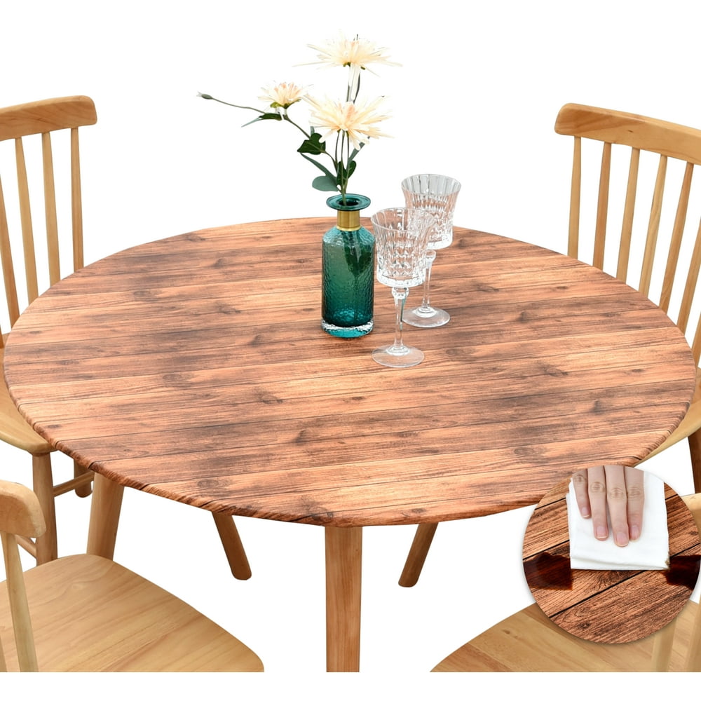 Rally Home Goods Indoor Outdoor Patio Round Fitted Vinyl Tablecloth