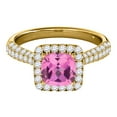 thumbnail image 2 of Aonejewelry 0.95 Ct. Ttw Diamond and Cushion Cut Pink Topaz Ring in 10K Yellow Gold, 2 of 4
