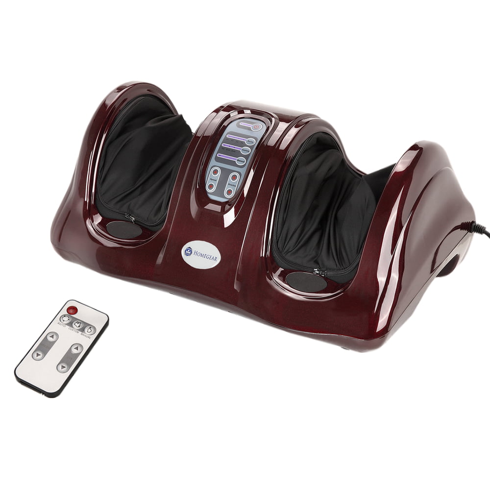 Homegear Electric Foot Massager Machine With Remote Control Burgundy