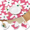thumbnail image 4 of Water-Resistant Daisy Round Fitted Tablecloth with Elastic Edge, Easy to Clean Table Cover, Fits 44-52 Inch Dining Tables, 4 of 7