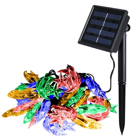 Decorative Solar Lights Outdoors Costech Outdoor Solar Power Decorative String Lights 30 LED 20 ft Water resistant Moon Shape Light for Party,Wedding Decoration,Patio,Garden,Holiday,Tree Decor and More (Multicolor) ()