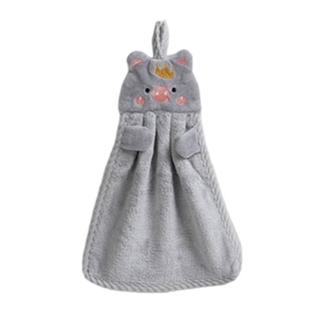 Kawaii Piggy Hand Towel Hangable Absorbent Hand Wiping Cloth Cartoon Porket