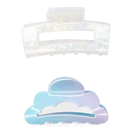 No Boundaries Juniors Hair Claw Clip Set, 2-Pack, Blue