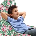 thumbnail image 1 of Floral Lounger Chair Bag, Roses with Thorns Rosebuds Cactus Wild Plants Art on Plain Background, High Capacity Storage with Handle Container, Lounger Size, Fern Green Pastel Pink, by Ambesonne, 1 of 5