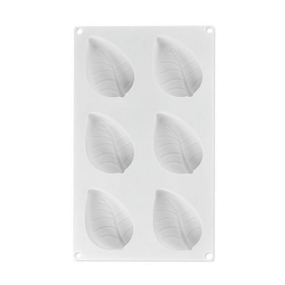 Milue 6 Holes Silicone Leaf Shape Baking Molds Chocolate Candy Molds for Baking Cake