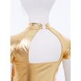 thumbnail image 5 of inlzdz Kids Girls Short Sleeve Metallic Mesh Tiered Sequined T-shirt Sparkly Club Party Dance Performance Wear Gold 10, 5 of 7