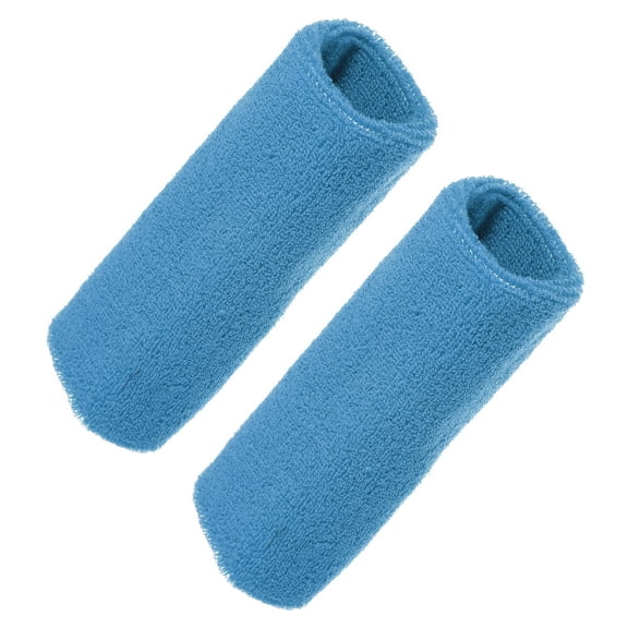 Vocoste 1 Pair Sweat Absorbing Wrist Sweatbands Athletic Cotton Yarn Latex Sky Blue 8x15cm