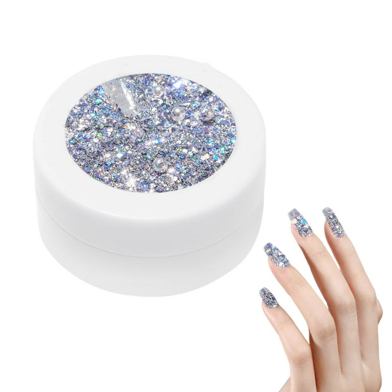 Lbwmqe Crushed Glitter Sequins Chunky Sequins and Fine Glitter Powder Mix Iridescent Glitter Flakes Cosmetic Face Body Eye Glitter Loose Glitter, Size: Large