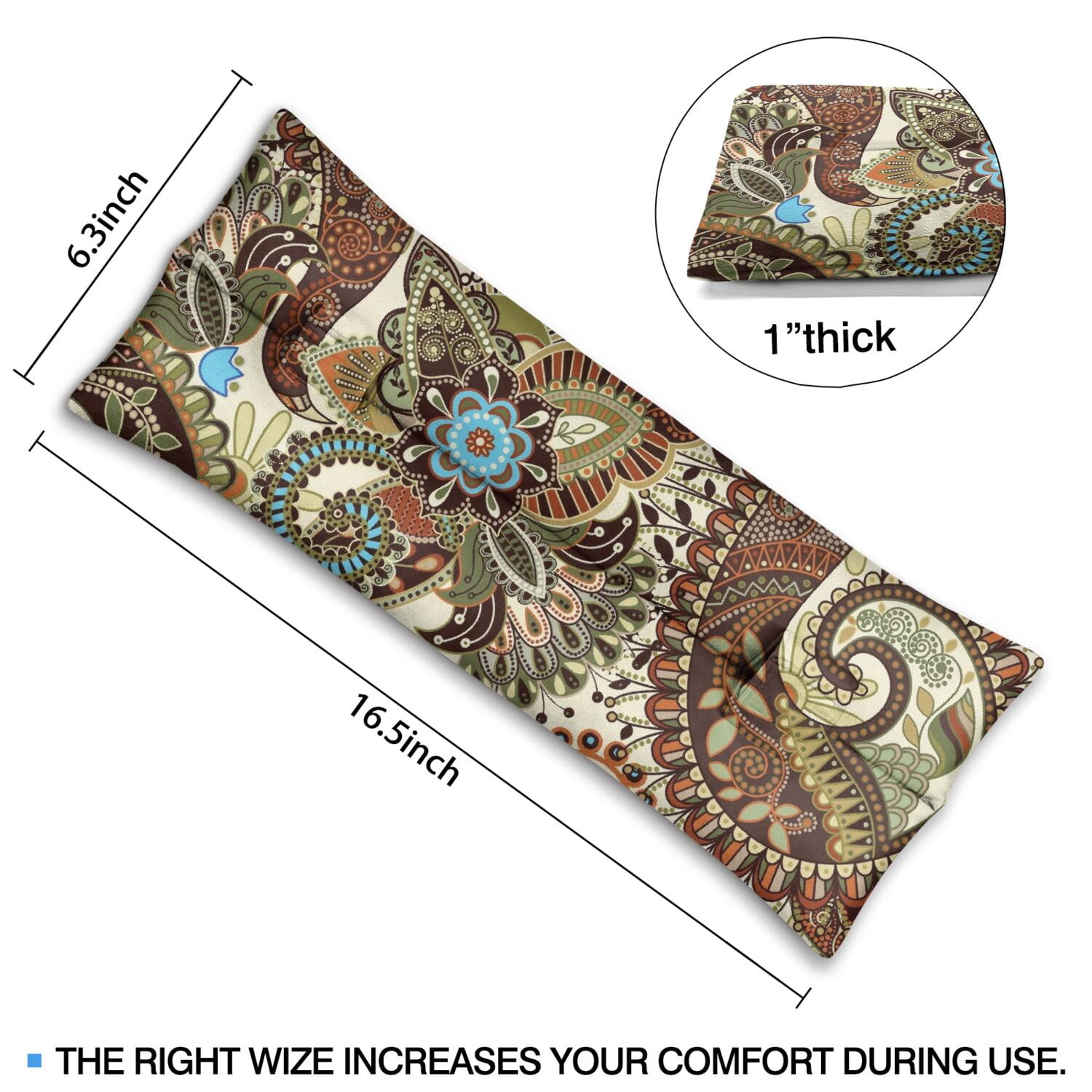 Paisley Boho Seatbelt Pillow for Post-Surgery - Mastectomy Breast Cancer Recovery Cushion - Vintage Ethnic Car Travel Pillow with Secure Straps