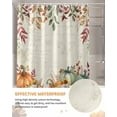 thumbnail image 6 of Thanksgiving Fall Shower Curtain, Sage Green Grey Pumpkins Waterproof Polyester Fabric Fall Bathtub Curtains, Weeping Eucalyptus Leaves Autumn Bathroom Decor Set with Hooks 72 x 72 Inches, 6 of 6