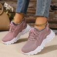 thumbnail image 4 of Winter Knitted Sneakers for Women Plush Lined Lace up Platform Walking Shoes Fashion Slip on Snow Booties Pink Size 7, 4 of 6