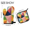 thumbnail image 2 of Yayeee Oven Mitts and Pot Holder Set of 2 Heat Resistant Kitchen Gloves Baking Hot Pad, Minimalist Triangles, 2 of 5