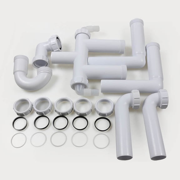 1.5" PP Kitchen Sink Drain Pipe Kit with U-Bend 1 Pack