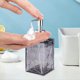 thumbnail image 5 of Dispensador de jabón de vidrio texturizado, botella recargable de jabón líquido para manos con bomba para baño, cocina, gel de ducha, champú, loción, 17.8x7 cm, 5 of 7
