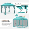 thumbnail image 3 of COOS BAY 11x11 Pop-Up Instant Gazebo Tent with Mosquito Netting Outdoor Canopy Shelter with 121 Square Feet of Shade, Aqua Blue, 3 of 7