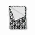 thumbnail image 2 of Geometric Soft Flannel Fleece Blanket, Chevron Zigzags Rhombus and Circles Pattern Monochrome Abstract Illustration, Cozy Plush for Indoor and Outdoor Use, 50" x 70", Black and White, by Ambesonne, 2 of 6