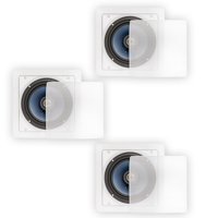 Blue Octave LS62 In Wall or In Ceiling 6.5" Speakers Home Theater 2-Way Square 3 Speaker Set