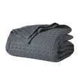 thumbnail image 3 of Waffle Weave Dark Grey Twin Blanket 90Lx66W, 3 of 4