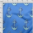 thumbnail image 3 of oneOone Viscose Jersey Medium Blue Fabric Nautical Dress Material Fabric Print Fabric By The Yard 60 Inch Wide, 3 of 7