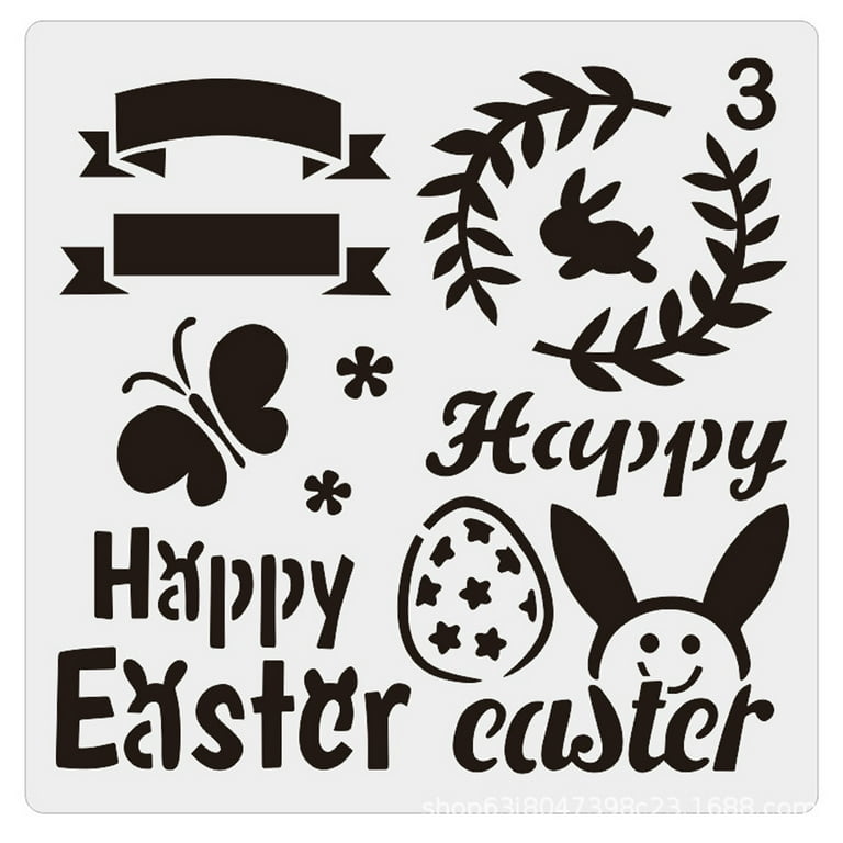 Dqueduo Easter Decorations 12Pcs Easter Stencils Templates Plastic Hollow  Drawing Painting Easter Decor on Clearance