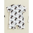 thumbnail image 4 of Genuiskids Western Baby Boy Girl Clothes Cow Print Short Sleeve Romper Bodysuit One Piece Jumpsuit Playsuit Infant Summer Outfit 0-18M, 4 of 8
