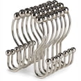 thumbnail image 1 of 12 anillos para cortina de ducha, rodillo de acero inoxidable, antioxidante, equilibrado, deslizante, anticaída, ganchos dobles para cortina de ducha (níquel), 1 of 5