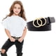 thumbnail image 2 of Cinturón de cuero sintético negro para mujer con hebilla de anilla en O Cinturón de mezclilla para niños Cinturón de vestir vintage ajustable para pantalones Vaqueros Faldas Chaquetas Uniforme escolar, 2 of 5