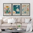 thumbnail image 3 of PixonSign Framed Canvas Print Wall Art Set Colorful Flower Market Exhibition Prints Nature Wilderness Illustrations Modern Art Decorative Floral Botanical Minimal Calm for Bedroom - 16"x24"x3 Black, 3 of 5