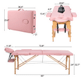 thumbnail image 4 of TrumanPick Massage Table Portable 84"L x 32"W Massage Bed 2-Section Foldable Spa Tables High Adjustable Lash Bed with Carrying Case & Face Cradle, Pink, 4 of 8