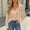 Khaki, variant on Lace Tops for Women 3/4 Sleeve V Neck Elegant Blouses Dressy Casual Boho Floral Business Shirts S-2XL White
