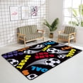 thumbnail image 4 of Crawling Indoor Carpet Play Mat Football Soccer Black for Living Room Bedroom Educational Nursery Floor Mat Area Rugs 72x48inch, 4 of 6