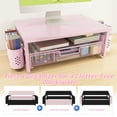 thumbnail image 4 of MEHOOM Desk Organizer, 3-Tier Monitor Stand with Storage and 2 Pen Holder, Laptop Stand, Office Desk Accessories for Office Supplies, Pink, 4 of 12