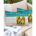 thumbnail image 6 of Pack of 2 Outdoor Pillow Covers, Beach Summer Teal Wooden Grain Waterproof Square Throw Pillowcase Cushion Decorative Pillow Covers for Couch Patio Tent, 20x12 in, 6 of 6