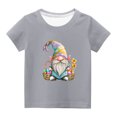 thumbnail image 2 of Edvintorg Toddler Easter Tops Kids Clothes Boys Girls Fashion Cute Easter Dwarf Print Round Neck Print Short Sleeve Tops 3-14Years Children's Clothing, 2 of 4