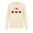 thumbnail image 5 of Mifsaly Christmas Vintage Crewneck Sweatshirt Women Xmas Red Wine Cups Graphic Loose Tops Pullover Long Sleeve Trendy Festival Blouse Holiday Party Shirts 2025, 5 of 7