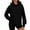 A-Black264, variant on XIAONU Womens Hoodies Ribbed Textured Long Sleeve Pullover Hooded Sweatshirt Solid Color Simple Kangaroo Pocket Top Streetwear