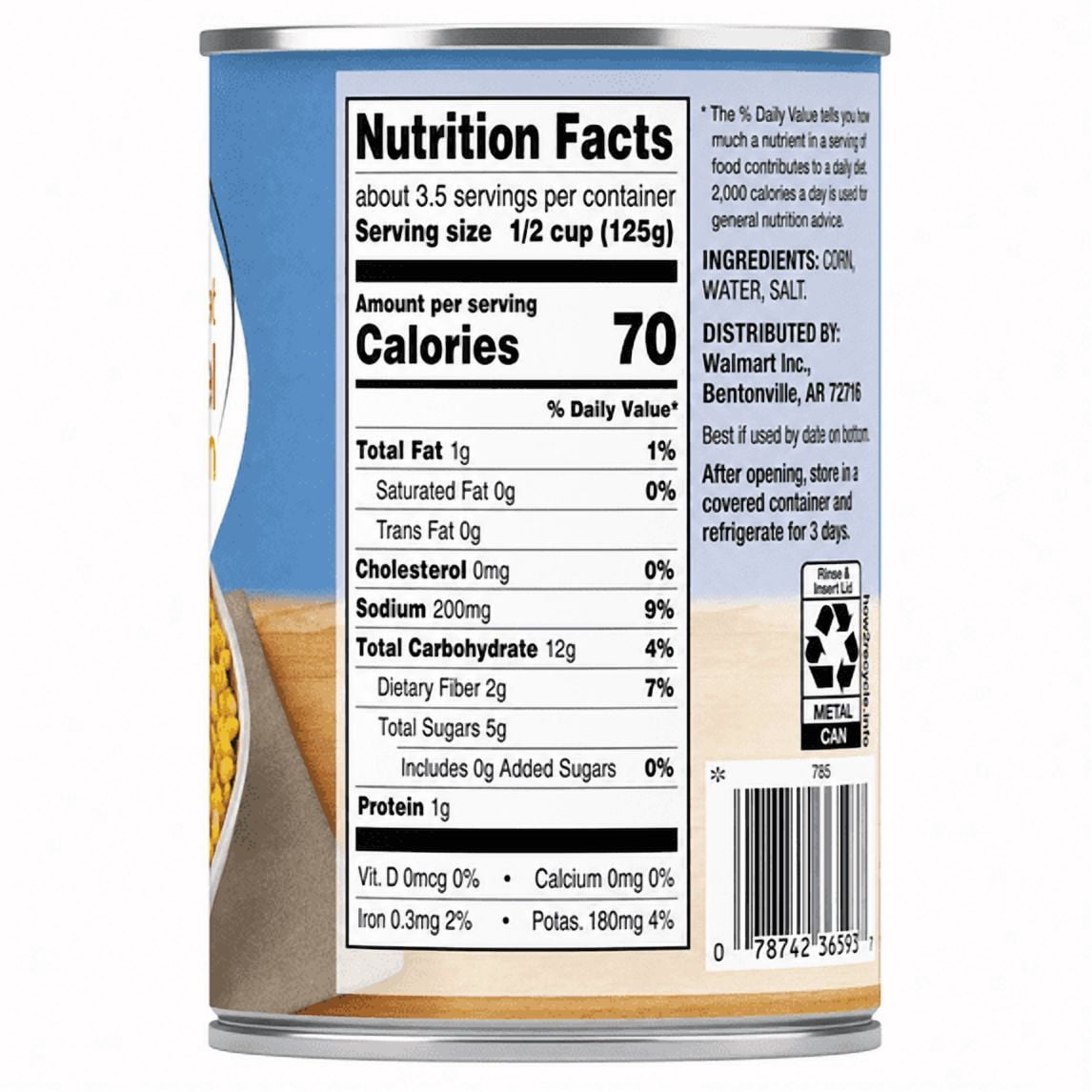 (8 pack) Great Value Golden Sweet Whole Kernel Corn, 15.25 oz