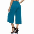 thumbnail image 4 of Bovemsi Casual Pants for Women 2025 Womens Loose High Waisted Wide Leg 2025/3/4 Drawstring Trousers With Pockets Casual Wide Leg Trousers, 4 of 8