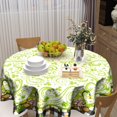 thumbnail image 4 of St Patrick''s Day Gnome Tablecloth Round 60 Inch Green Shamrock Decorative Table Cloth Holiday Washable Table Cover for Kitchen Dining Room, 4 of 6