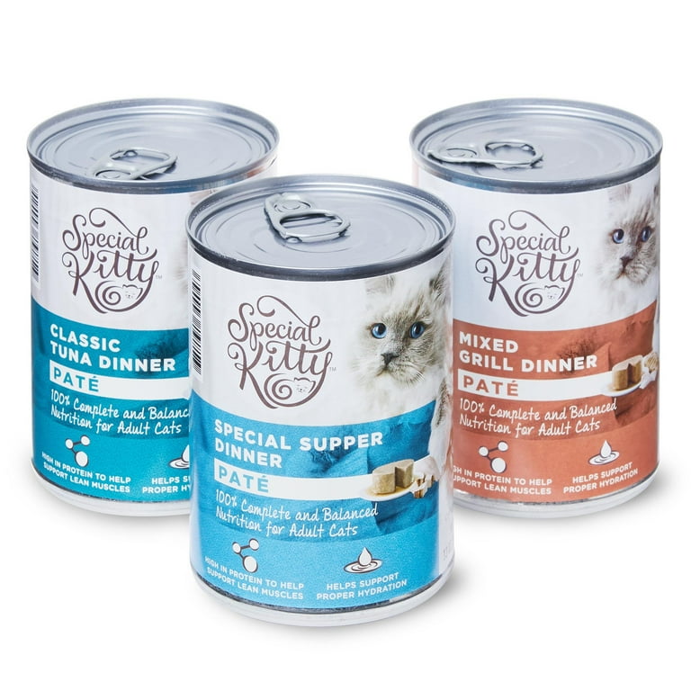 Special Kitty Pate Cat Food, 13 oz Cans, 12 Pack, Variety of
