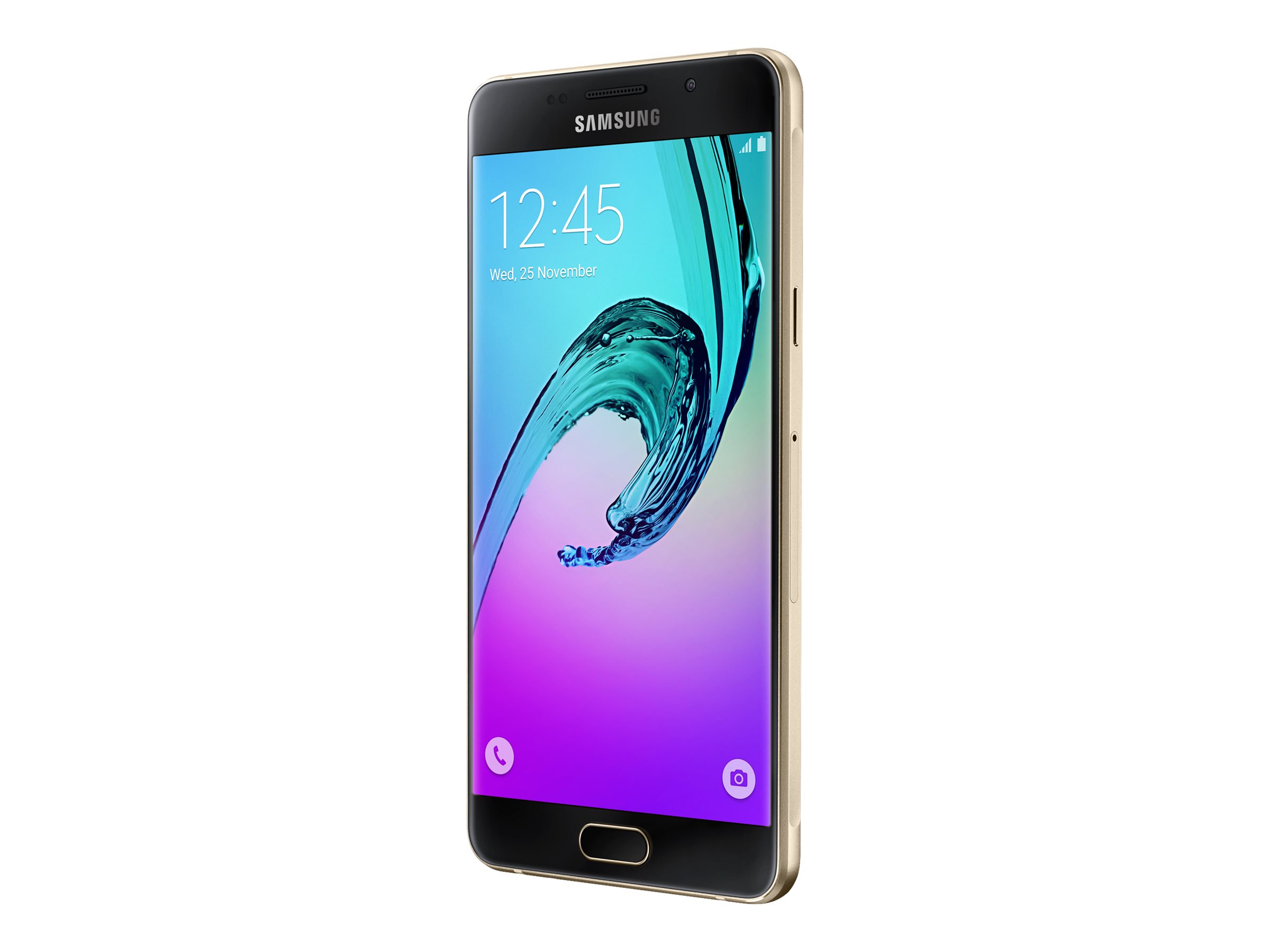 Samsung Galaxy A5 (2016) - 4G smartphone - dual-SIM - RAM 2 GB / Internal Memory 16 GB - microSD slot - OLED display - 5.2" - 1920 x 1080 pixels - rear camera 13 MP - front camera 5 MP - gold - image 2 of 6