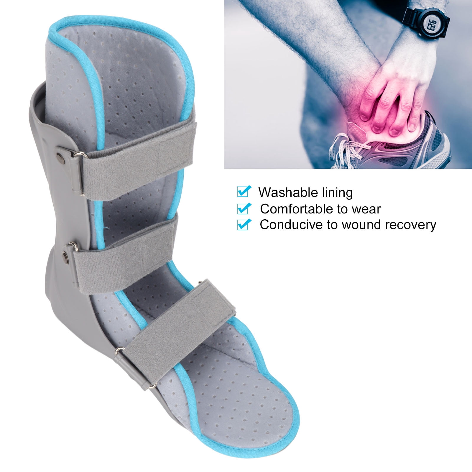 Breathable Foot Fracture Support Brace Stable Fixation Ankle Brace, Adjustable Compression Ankle Support , Stabilize Ligaments-Eases Swelling And Sprained Ankle