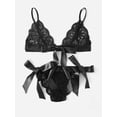 thumbnail image 1 of Lencería sexy de estilo europeo y americano, ropa interior sexy de mujer con lazo grande de tres puntos y abertura, 1 of 6