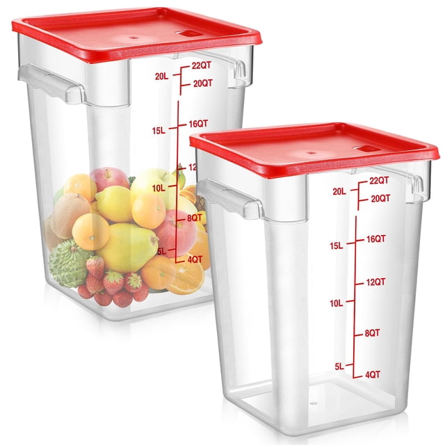 Recipiente de almacenamiento de alimentos Suclain Square, 30 x 30 x 37 cm, policarbonato de 22 cuartos de galón