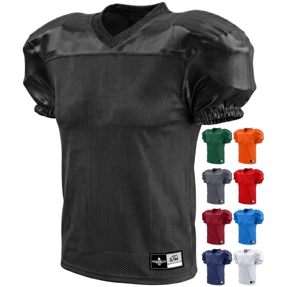 Exxact Sports Men’s Football Practice Jersey - Pro-Style, Lightweight & Breathable Mesh Football Jersey For Men (Black, Adult S / M)